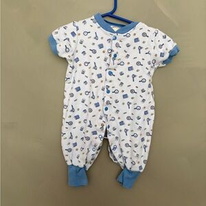 Vintage Blue and White Kids Footie